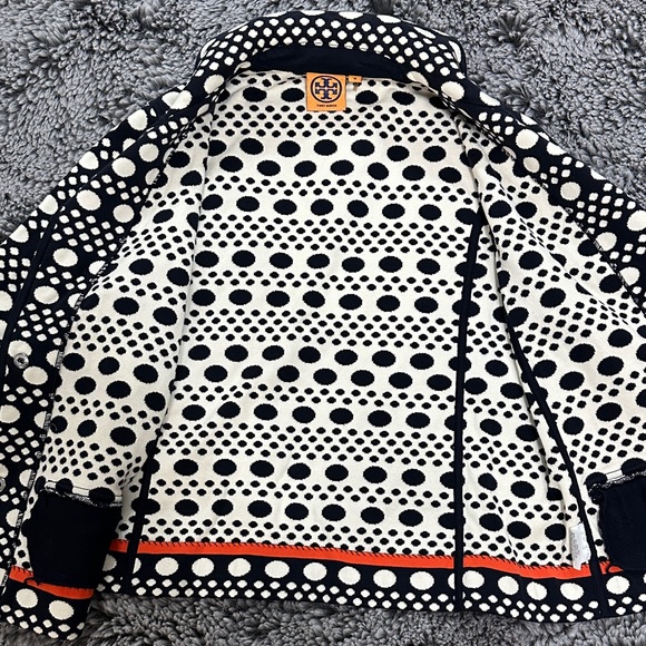 Tory Burch Polka Dot Navy and Cream Blazer - Picture 12 of 12